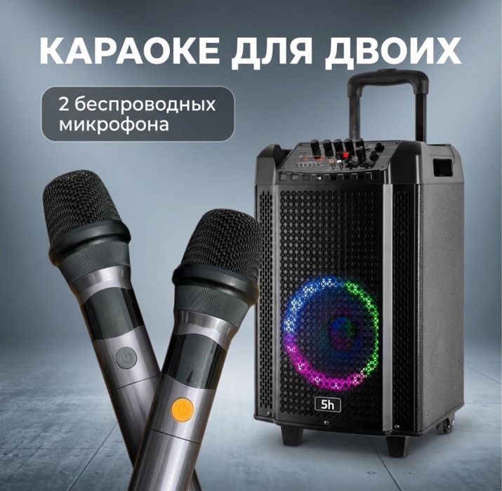 Колонка караоке с микрофоном