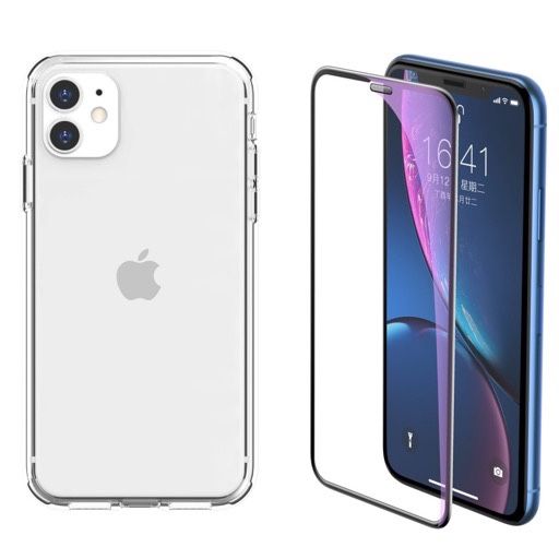 Husa Sillicon Bumper Anti Soc Line 0,5mm + Folie Sticla Iphone 11/12/13/14 PRO MAX