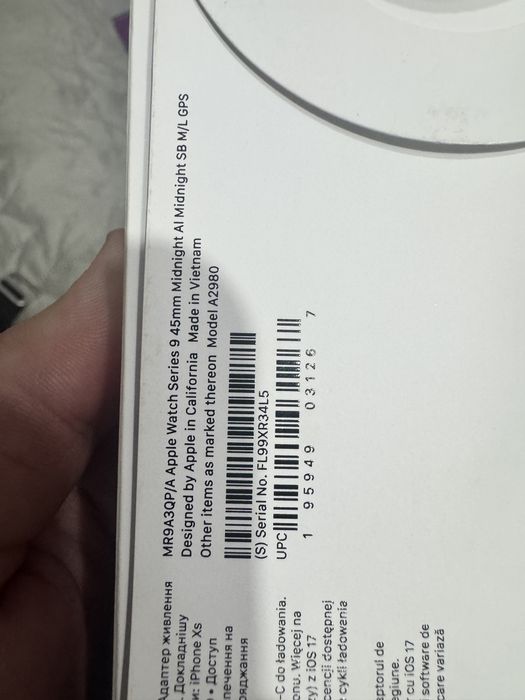 Apple Watch Seria 9 100% baterie