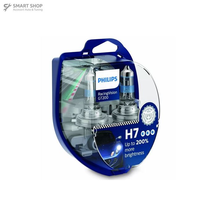 Philips Bec Halogen Auto H7 12V 55W PX26d RacingVision GT200 (1 set)