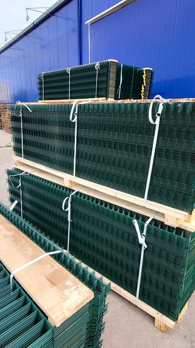 Panou gard bordurat  gri antracit /verde/ plasa gard zincata + vopsita