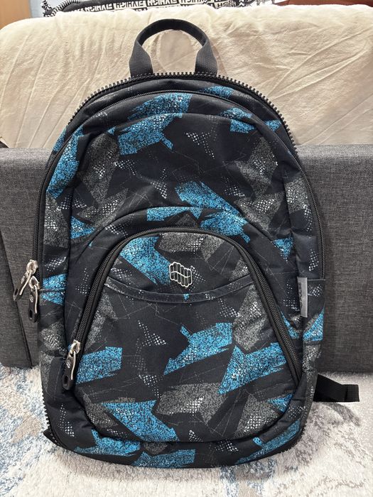 Ученическа раница 2в1 Pulse Teens Blue Arrow, черно-синя