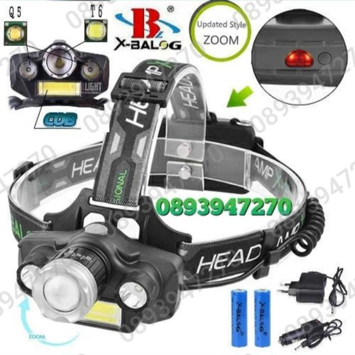 Фенер  Челник  За Глава с 4 Диода и Зуум