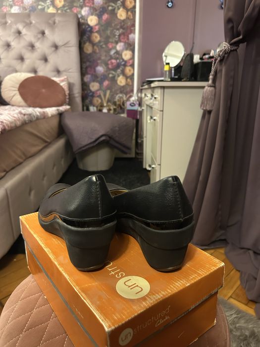 Pantofi Clarks talpa ortopedica piele naturala