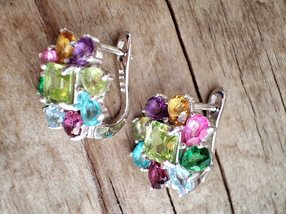 925 Cercei argint cu peridot