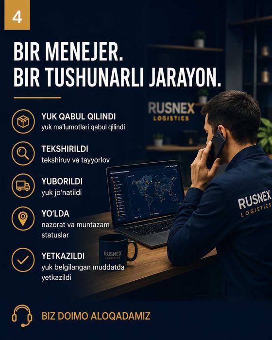 Yuk tashish va logistika xizmatlari | RUSNEX Logistics