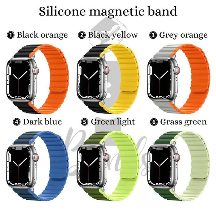 Двуцветна силиконова каишка с магнит за Apple Watch ULTRA/SE/11/10/9/8