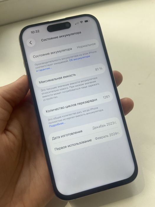 Айфон 15 про 256гб 81%