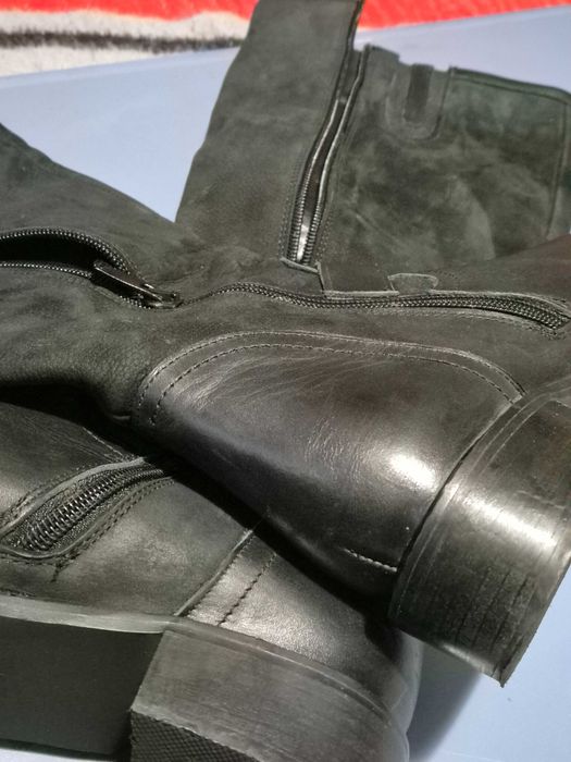 Cizme inalte piele naturala, imblanite, dama, 39, practic noi