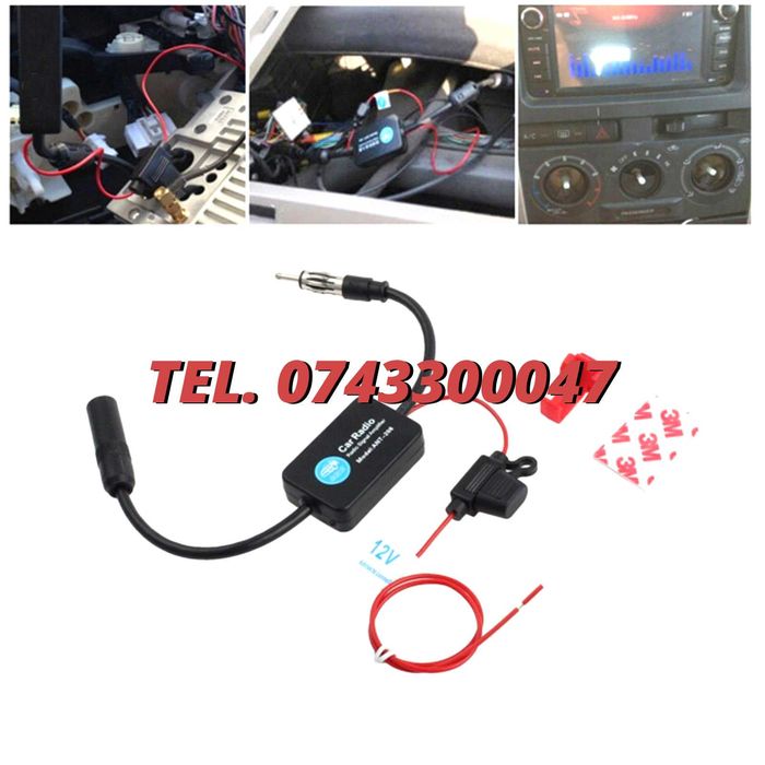 Amplificator Pentru Semnal Antena Radio Auto Fm 12v