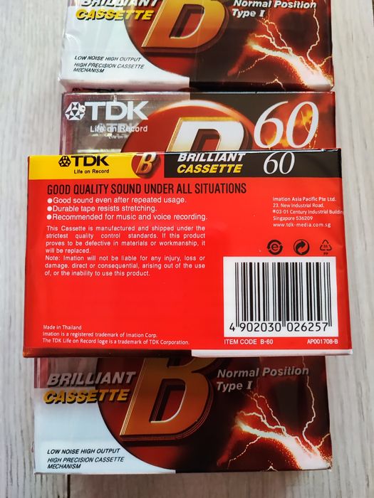 Casete audio TDK B60 sigilate –colecție vintage, calitate superioară!