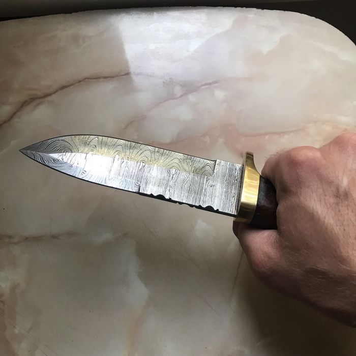 Ловен нож от дамаска стомана, 27 см