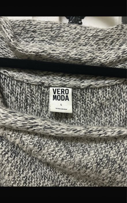 Cardigan lung Gri cu nasturi