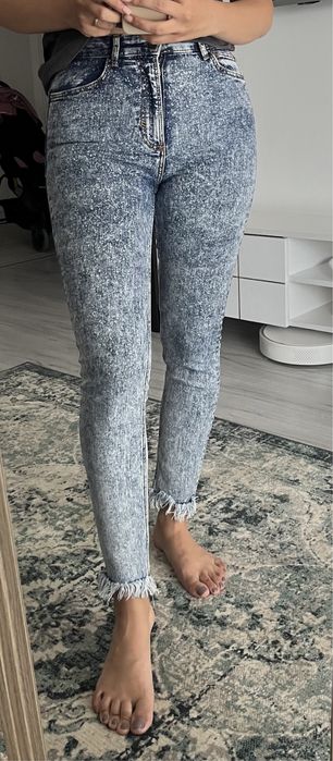 Blugi skinny cu talie inalta zara, hm s.a.