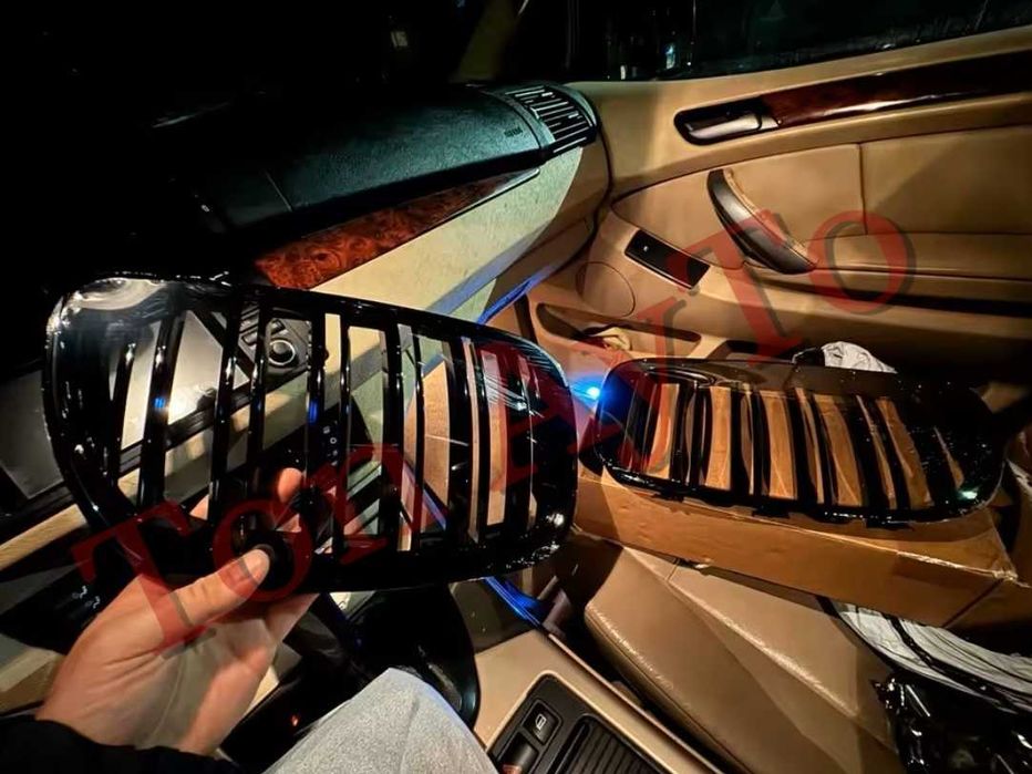 Двойни Бъбреци БМВ BMW Х5 E53 2004 - 2006 LCI Фесйслифт Черен Гланц Решетки