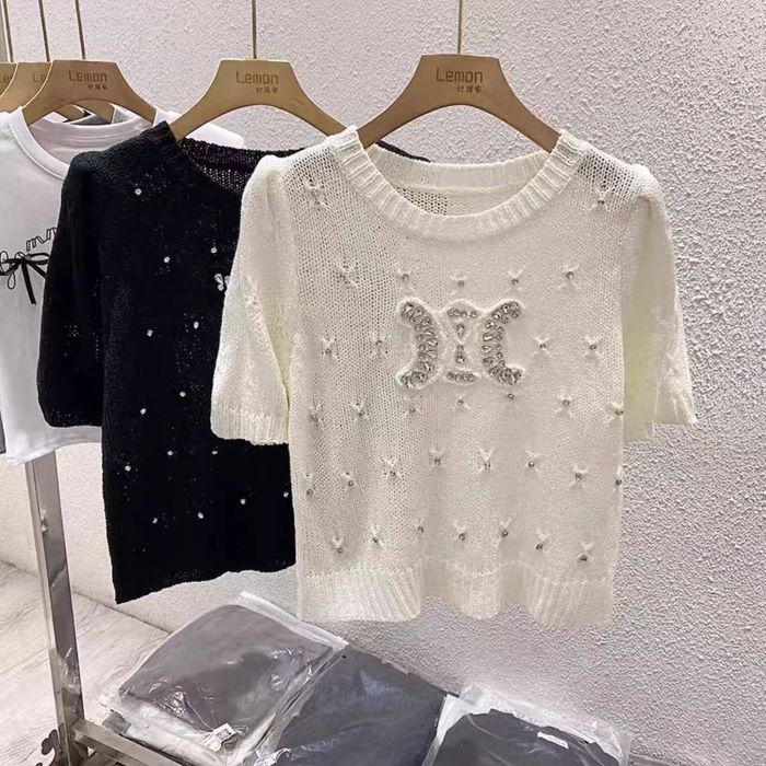 Трикотажни оувърсайз топове Селин с камъчета