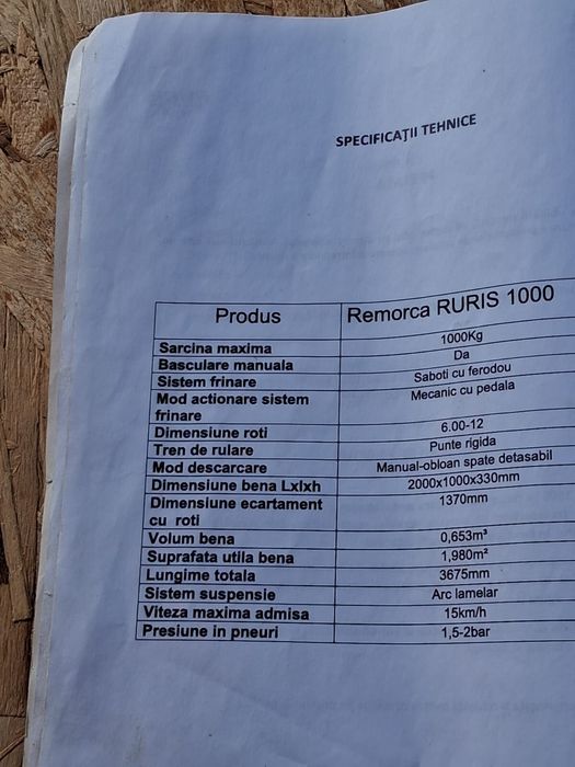 Remorca Ruris motocultor