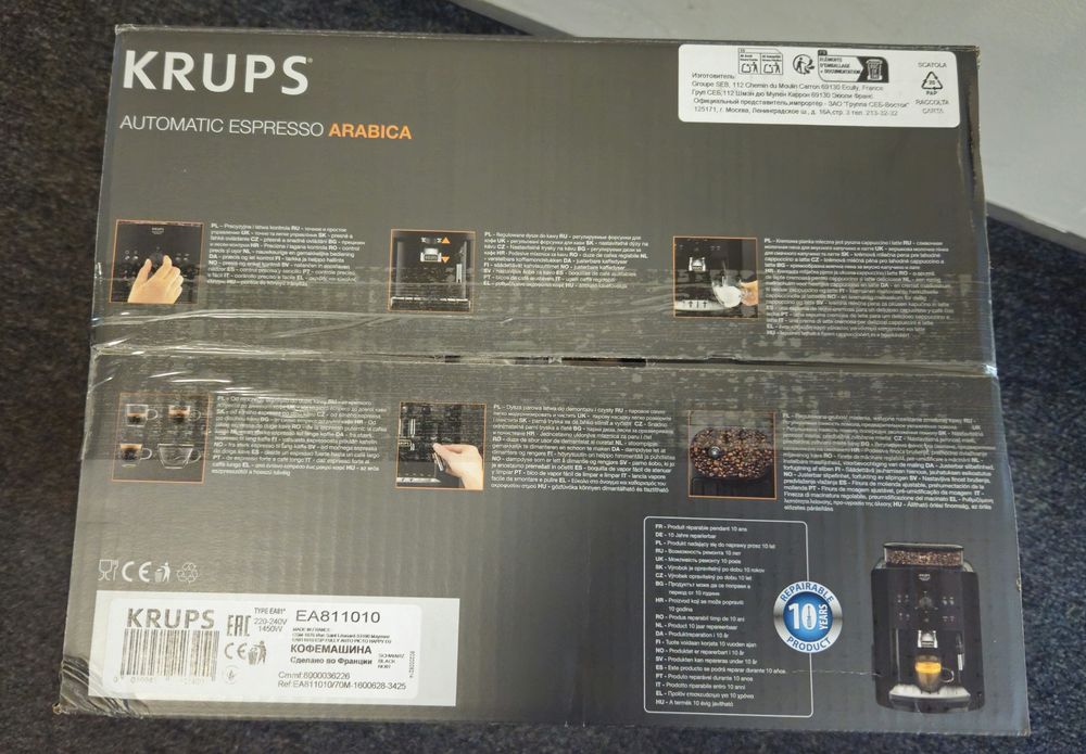 Espressor automat de cafea Krups Picto Arabica EA811010, 1450W, nou