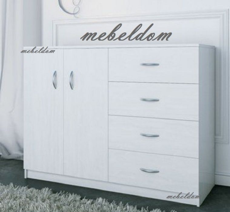 Скрин 120см. с 2 врати и 4 чекмеджета(код-6199)