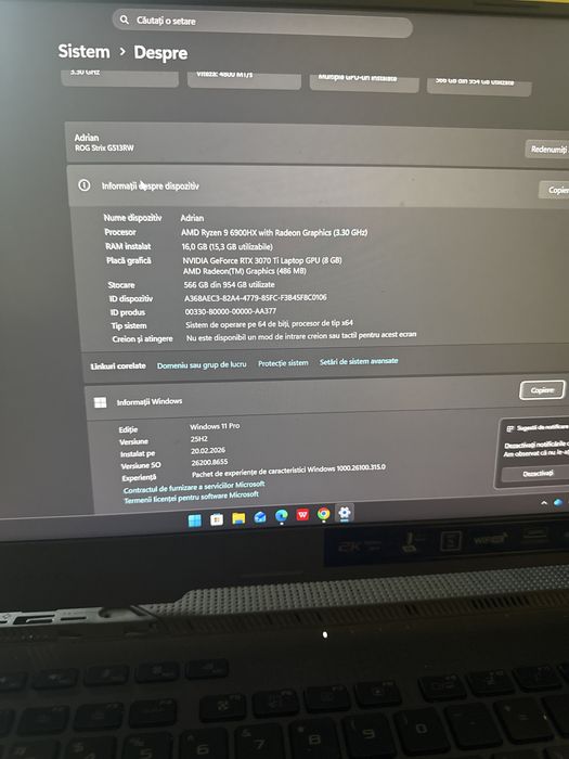 Laptop Gaming rtx 3070 ti amd ryzen 6900 hx 16 gb ram