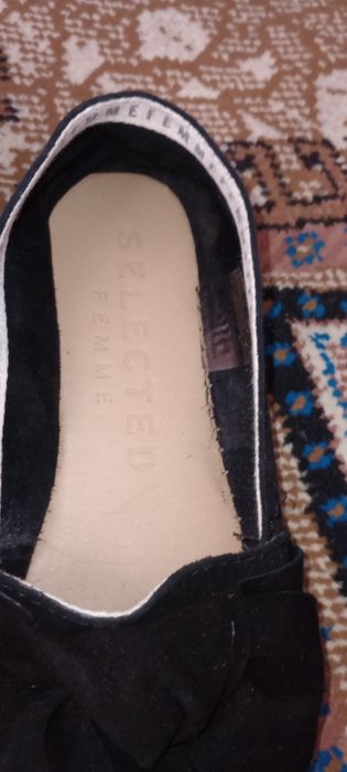 Espadrile negre cu fundă Selected Femme