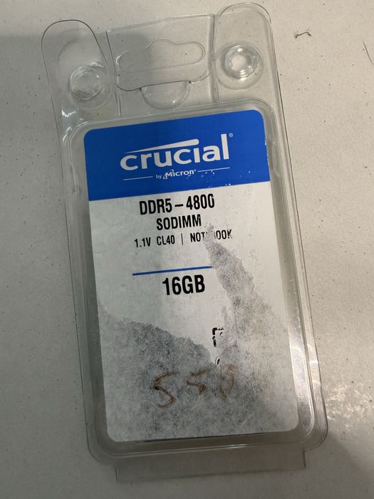Memorie Laptop SO-DIMM Crucial CT16G48C40S5, 16GB, DDR5-4800Mhz, CL40