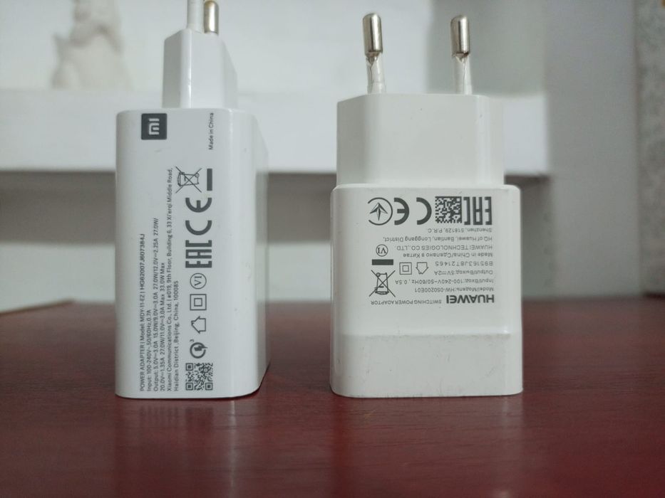 Huawei 10W блок и Xiaomi 27W