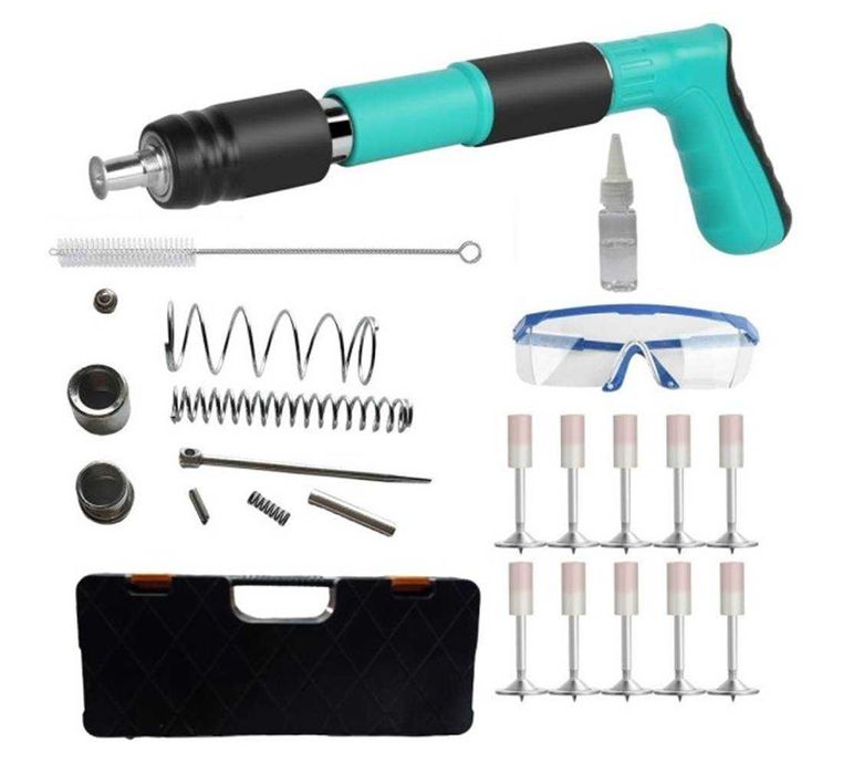 Пистолет Louis Yartton, пирони с заряд, пневматичен, зелен, Ф7,3x25mm