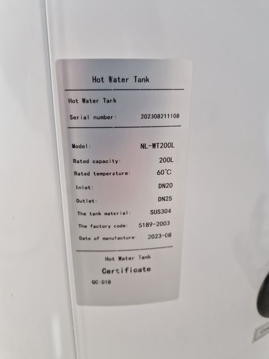 Boiler/Puffer inox 200L Nulite NL-WT200L NOU – boiler / puffer pompa caldura