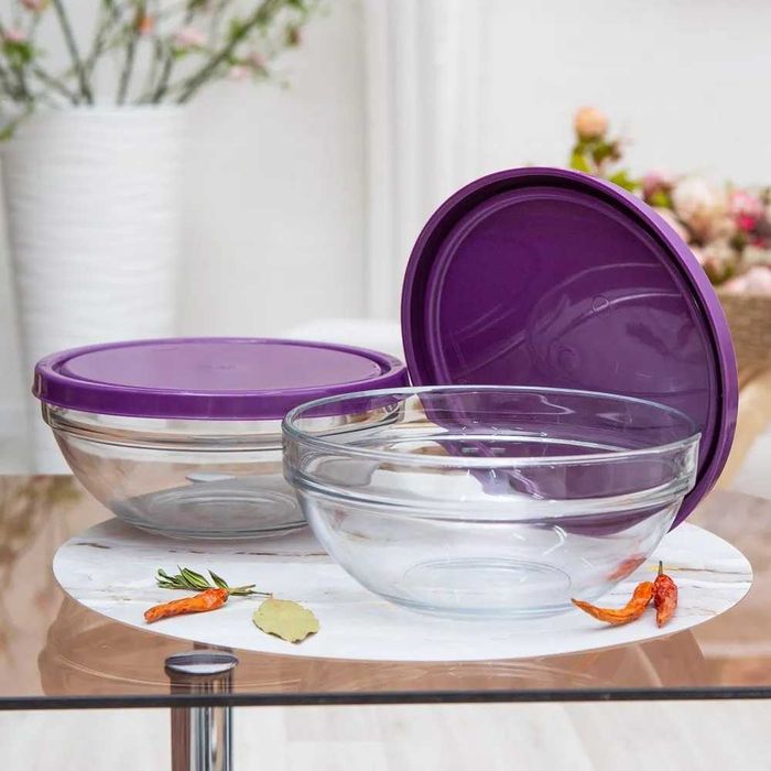 Набор салатников с крышкой