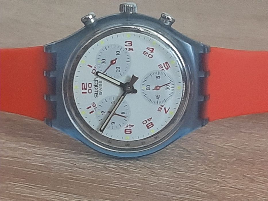 Ceas Swatch Chrono IOC SCZ100 (1894-1994) – Ediție Centenar Olimpic/Ceas Vintage Swatch Chrono SCN103 „JFK” (1991/1992) – De Colecție