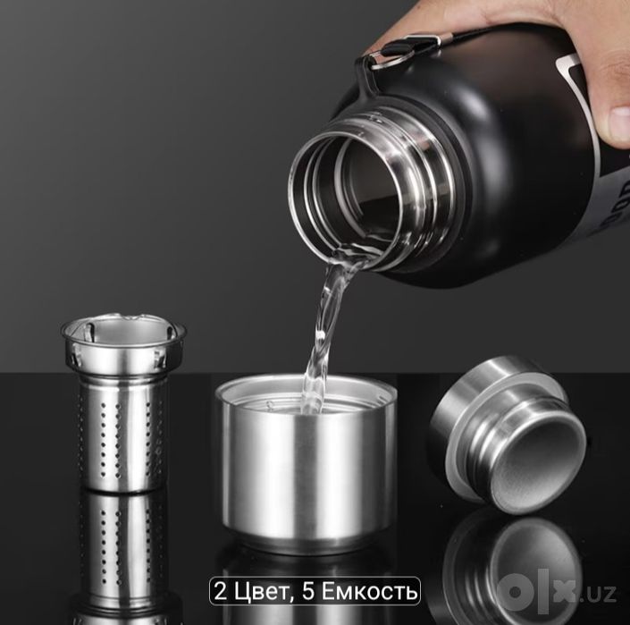 Termos GOOD 2000ml Qora – Issiq ushlaydigan termos