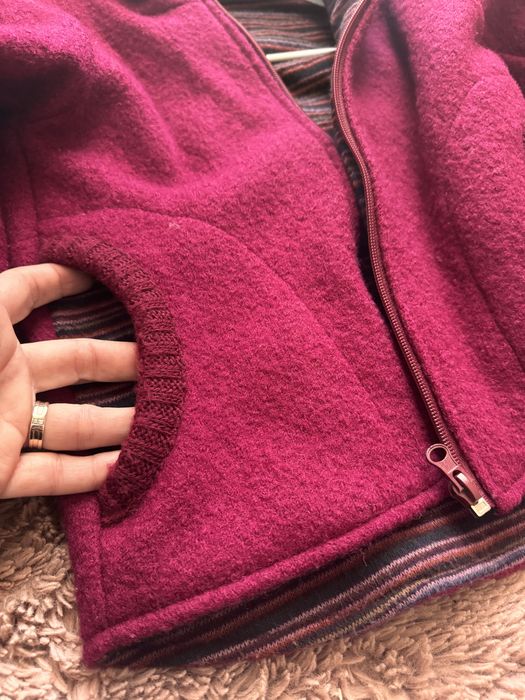 Jacheta lana fiarta cularea cherry , 400 gsm, marinea 104