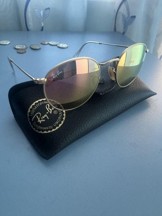 Слънчеви очила RayBan ретро класически розови с златва рамка
