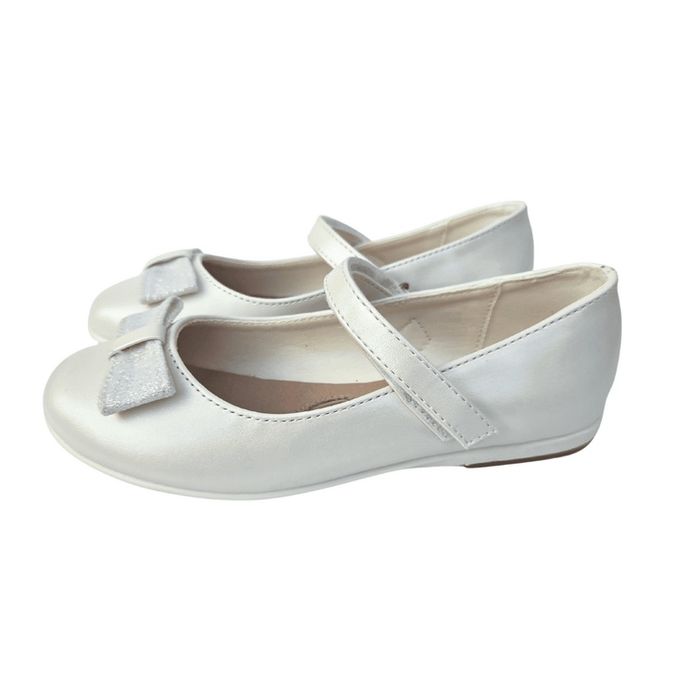 Детски бели официални обувки/ балеринки