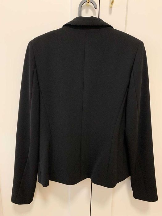 Costum dama MIZAR, sacou marime 40, fusta marime 42, negru cu broderie