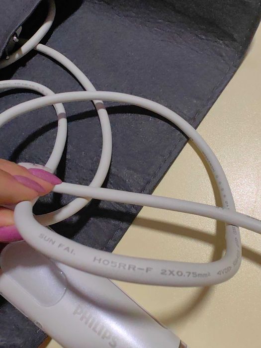 Преса за коса Philips, керамична, SenseIQ технология, 230C, йонизация, розово с бяло