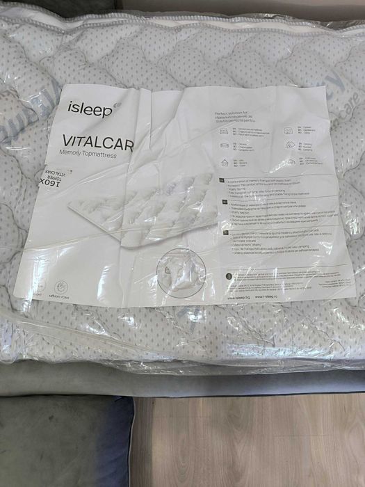 ЧИСТО НОВ топ матрак iSleep VitalCare – 160×200 см, 6 см