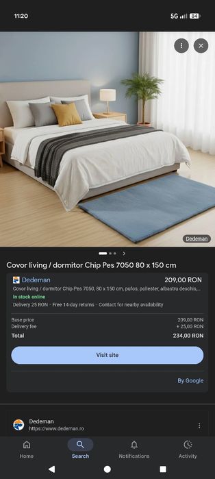 Covor pufos Dedeman 80 x150