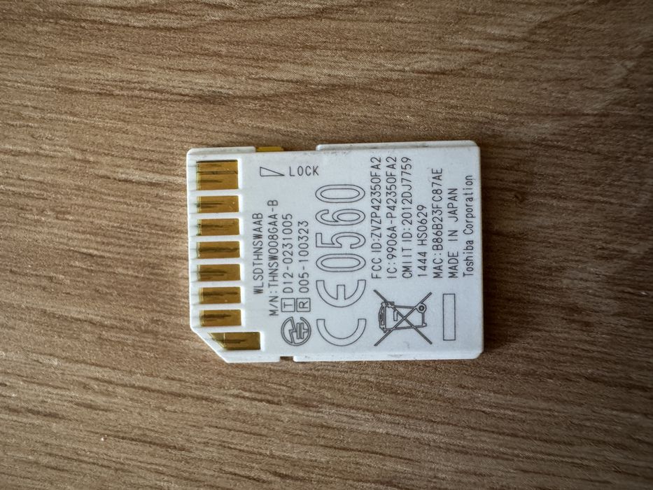 Карта памет WiFi Toshiba Flash Air 8Gb class 10 SDHC  memory card