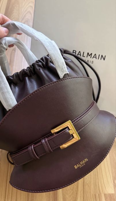Женская сумка BALMAIN бургунди