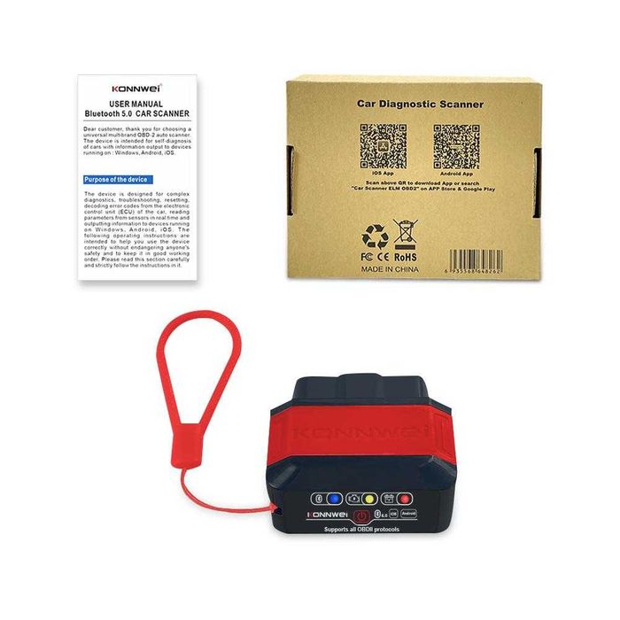 OBD2 диагностика KONNWEI KW906, Bluetooth 5.2 Android IOS съвместим OBDII