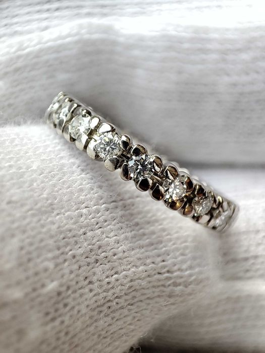 Inel Aur Alb 18K Cu Diamante Full Eternity Memory Diamant