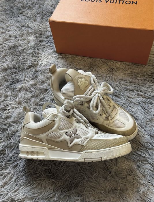 Louis Vuitton LV4 Beige Skate Trainers - Livrare Verificare