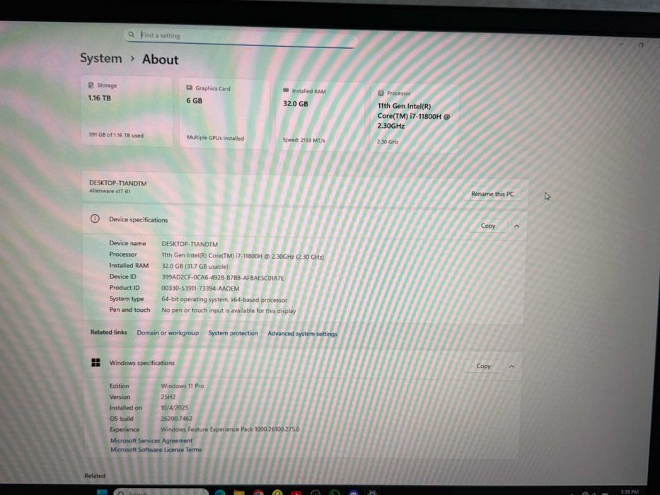 Laptop Gaming Alienware X17 R1