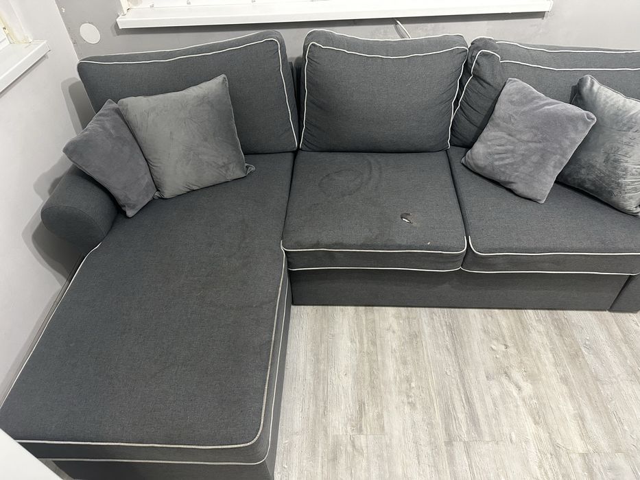 Ъглов диван - сив