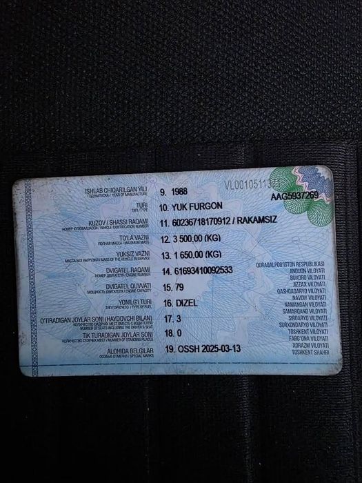 Ishga tayyor! Dizel motori yangi qilingan Mercedes 616 TI (1988) - 2 t