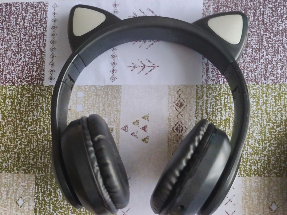 Беспроводные наушники с ушками Cat Ear светящиеся