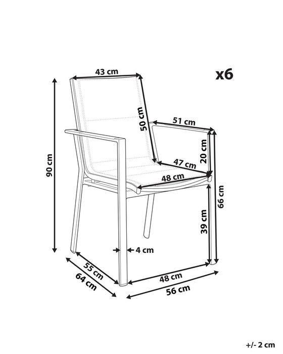 NOU Set 6 scaune gradina BUSSETO