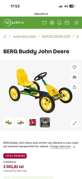 Kart copii jhon deere
